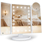 HUONUL Makeup Mirror, Vanity Mirror with Lights, 2X/3X/10X Magnification, Touch Control, Trifold, Dual Power Supply, Wife, Mom, Girls