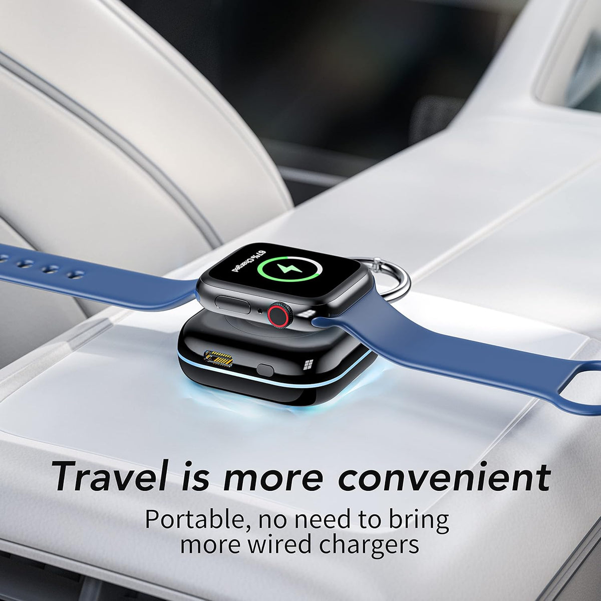 HUOTO Portable Charger for Apple Watch, Wireless Magnetic iWatch Charger 1200mAh Power Bank Travel Keychain Accessories Smart Chargers