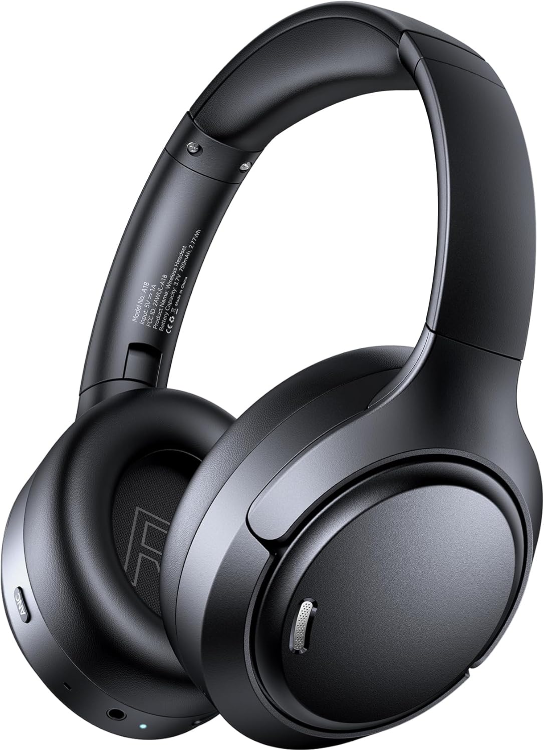 Hybrid Active Noise Cancelling Headphones Wireless, 120Hrs Playtime, 6 ENC Clear Mic, Over Ear Bluetooth Headphones