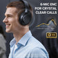 Hybrid Active Noise Cancelling Headphones Wireless, 120Hrs Playtime, 6 ENC Clear Mic, Over Ear Bluetooth Headphones