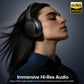 Hybrid Active Noise Cancelling Headphones Wireless, 120Hrs Playtime, 6 ENC Clear Mic, Over Ear Bluetooth Headphones