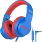 iClever Kids Headphones for School Travel, Safe Volume Limited, HD Mic Stereo Sound Over-Ear Girls Boys Headphones for Kid