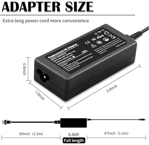 IEFUU 65W 45W Charger Compatible with Dell Laptop Inspiron 11/13/14/15/17 3000 5000 7000 Series 3583 3593 5570 Latitude E5450 XPS 13-65 45 Watt AC