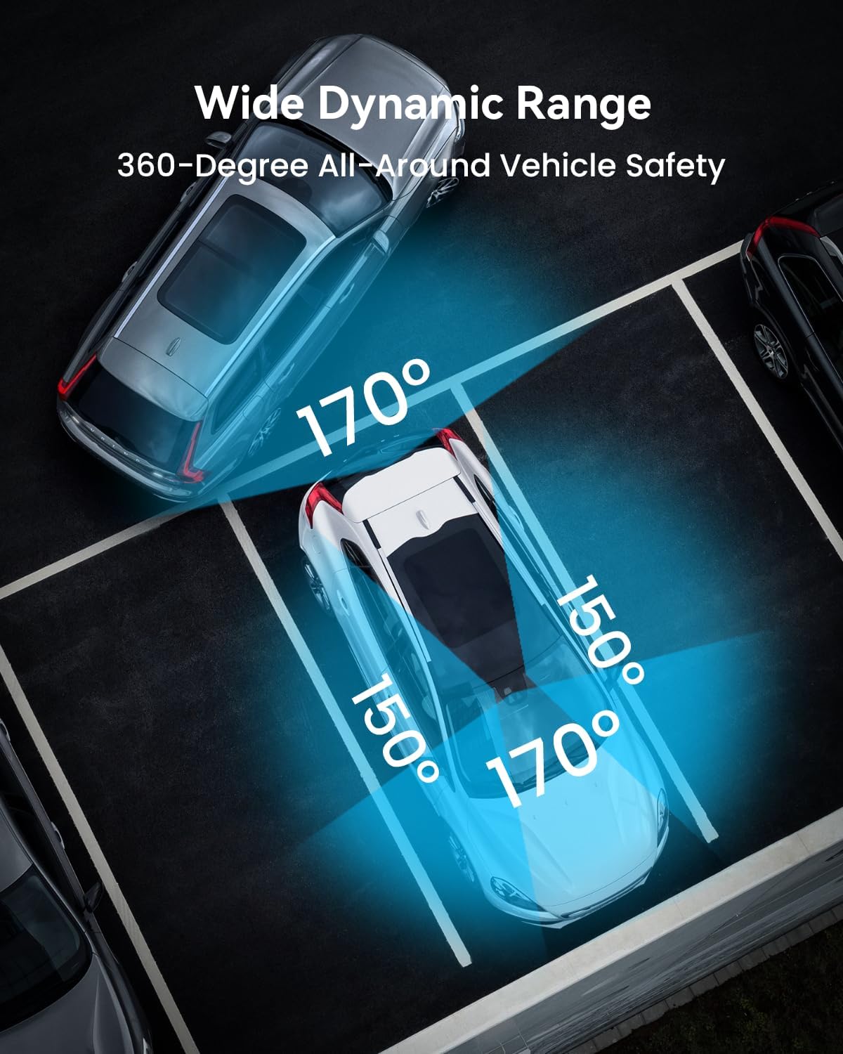 IIWEY N5 4 Channel Dash Cam 360° View, 1080P Front and Rear Inside, Left Right Dash Camera for Cars, 8 IR Lamps Night Vision, 5G WiFi & APP Control