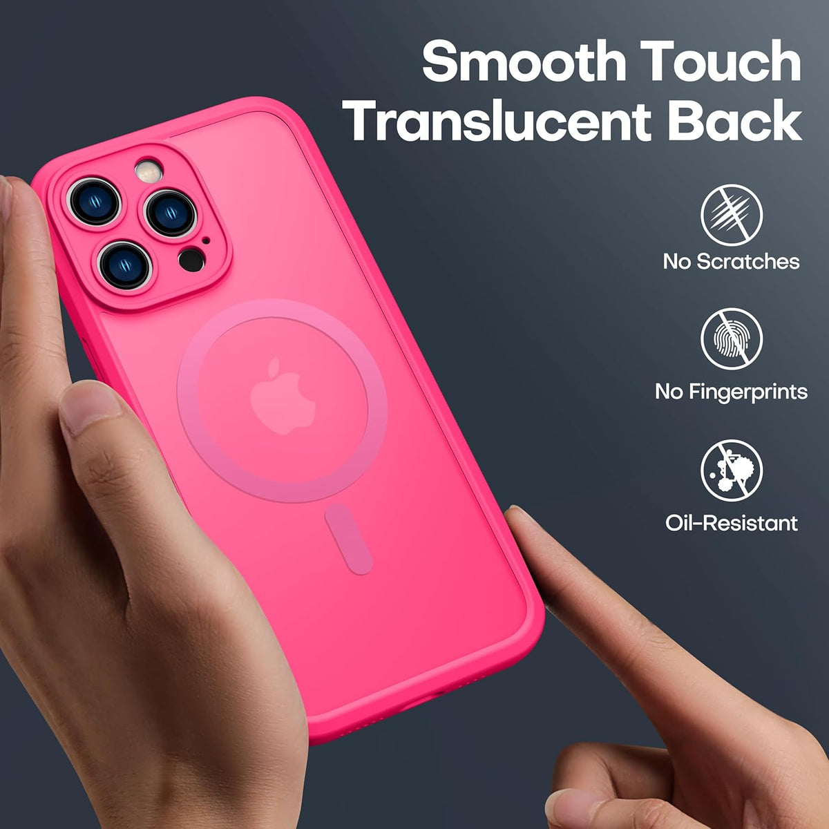 ImpactStrong Magnetic Guard Designed for iPhone 14 Pro Case, Camera Protection, Drop Tested, Compatible with MagSafe (Hot Pink)
