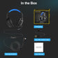 IMYB A36 Gaming Headset with Microphone for Pc, Xbox One Series X/s, Ps4, Ps5, Switch, Stereo Wired Noise Cancelling Over-Ear Headphones (Blue)