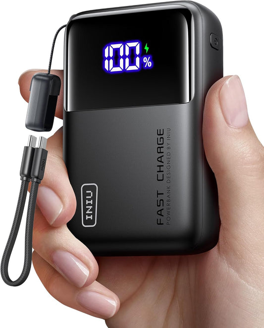 INIU Power Bank, 20000mAh 65W Ultra Compact USB C Laptop Portable Charger, PD QC Fast Charging 3-Output External Battery Pack