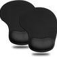 JIKIOU Mouse Pad, 2 Pack Ergonomic Mouse Pads with Comfortable Gel Wrist Rest Support and Smooth Cloth, Non-Slip PU Base