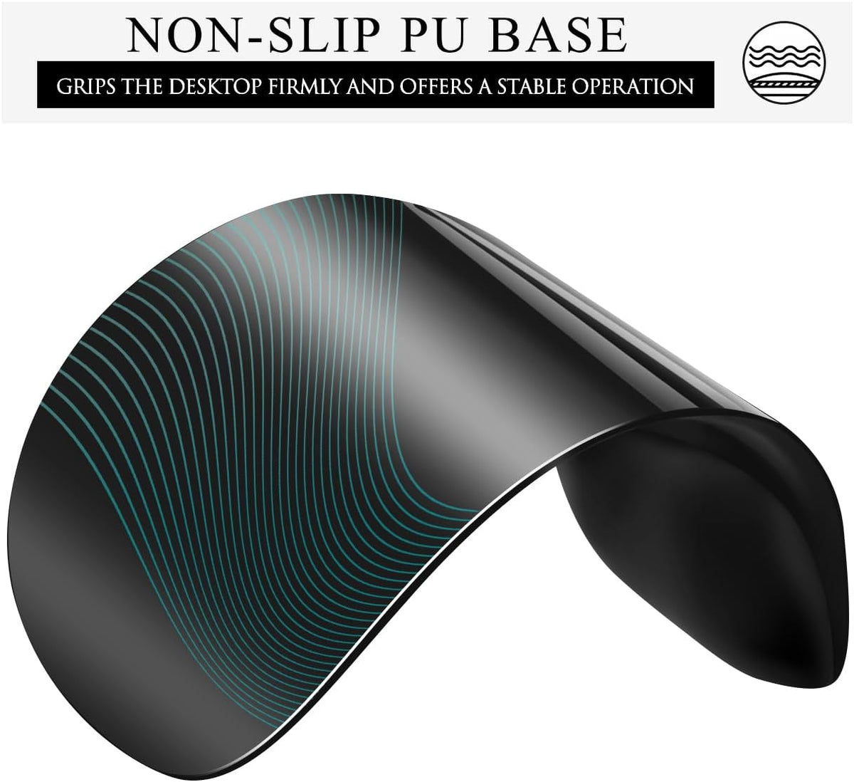 JIKIOU Mouse Pad, 2 Pack Ergonomic Mouse Pads with Comfortable Gel Wrist Rest Support and Smooth Cloth, Non-Slip PU Base