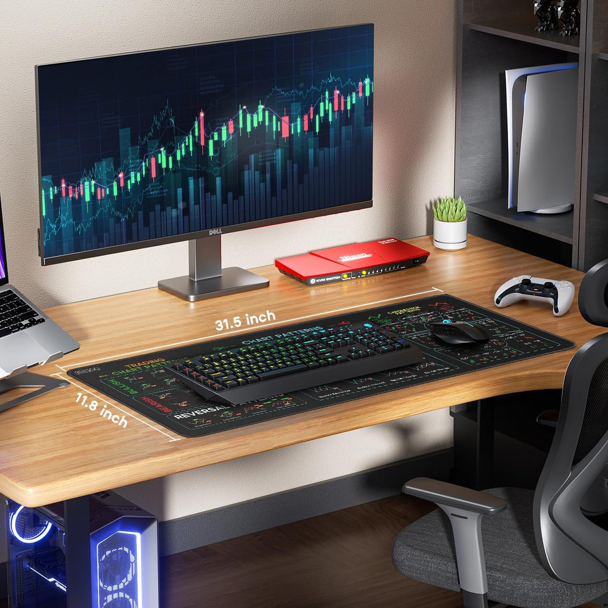 JIKIOU Stock Market Invest Day Trader Trading Mouse Pad Chart Patterns Cheat Sheet, X-Large Computer Mouse Pad/Desk Mat