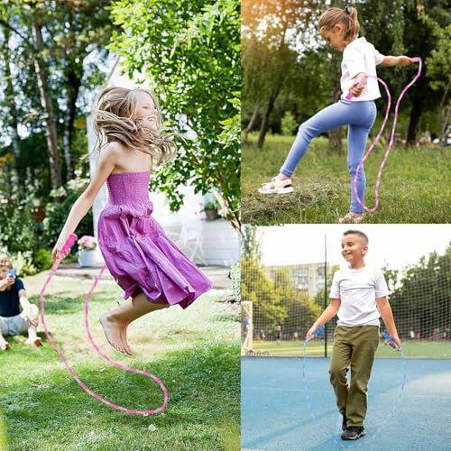 Jump Rope for Kids, Adjustable Jump Ropes for 4 5 6 7 8 10 12, Tangle Free Jumping Rope Age 8-12, Segmented Soft Beaded Skipping Rope