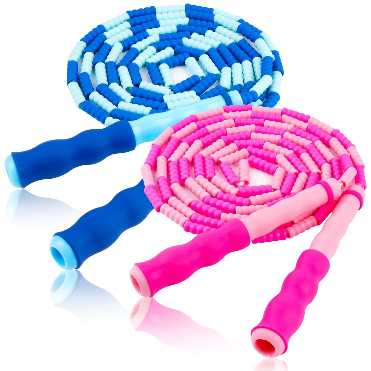 Jump Rope for Kids, Adjustable Jump Ropes for 4 5 6 7 8 10 12, Tangle Free Jumping Rope Age 8-12, Segmented Soft Beaded Skipping Rope