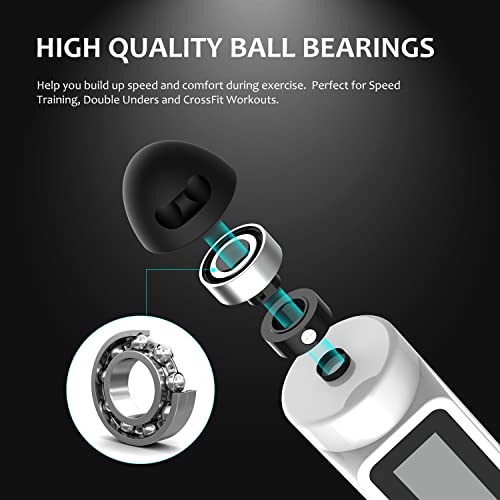 Jump Rope, H Handio Jump Rope with Counter, Workout Jumping Rope with Steel Ball Bearings, Adjustable Length Speed Skipping Rope