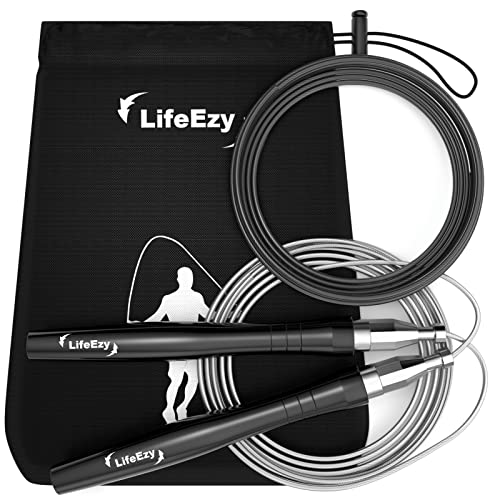 Jump Rope, High Speed Weighted Jump Rope - Premium Quality Tangle-Free - Self-Locking Screw-Free Design - Jump Ropes for Fitness