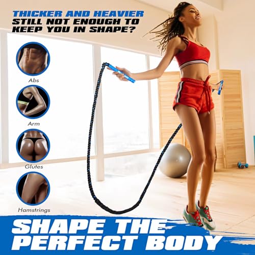 Jump Rope, Weighted Jump Rope for Fitness, Boxing Equipment Jump Ropes for Men Women, Battle Skipping Ropes for Exercise, Suitable for Boxing, Cardio