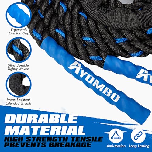 Jump Rope, Weighted Jump Rope for Fitness, Boxing Equipment Jump Ropes for Men Women, Battle Skipping Ropes for Exercise, Suitable for Boxing, Cardio