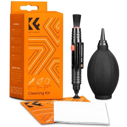 K&F CONCEPT 4-in-1 Camera Lens Cleaning Kit with Lens Cleaning Pen, Camera Air Blower, Microfiber Cleaning Cloth, Lens Cleaner Kit