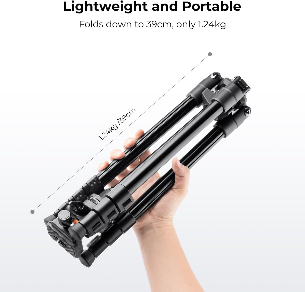 K&F CONCEPT 64 inch/163 cm Camera Tripod, Lightweight Travel Outdoor DSLR Tripods with 360 Degree Ball Head Load Capacity 17.6 lbs/8 kg
