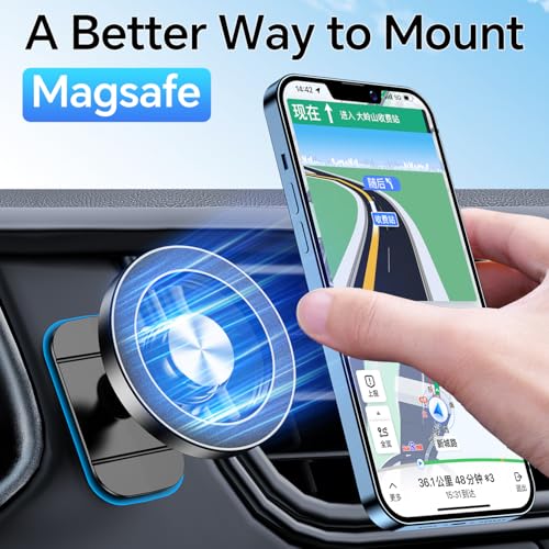 Kaistyle for Magsafe Car Mount, 20 Strong Magnets, Magnetic Phone Holder for Car Phone Holder Mount Dash Mounted Holders Cell Phone Holders