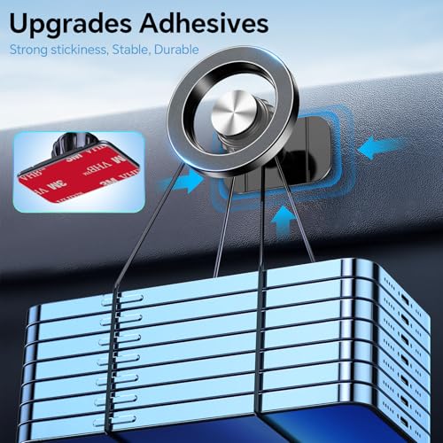 Kaistyle for Magsafe Car Mount, 20 Strong Magnets, Magnetic Phone Holder for Car Phone Holder Mount Dash Mounted Holders Cell Phone Holders