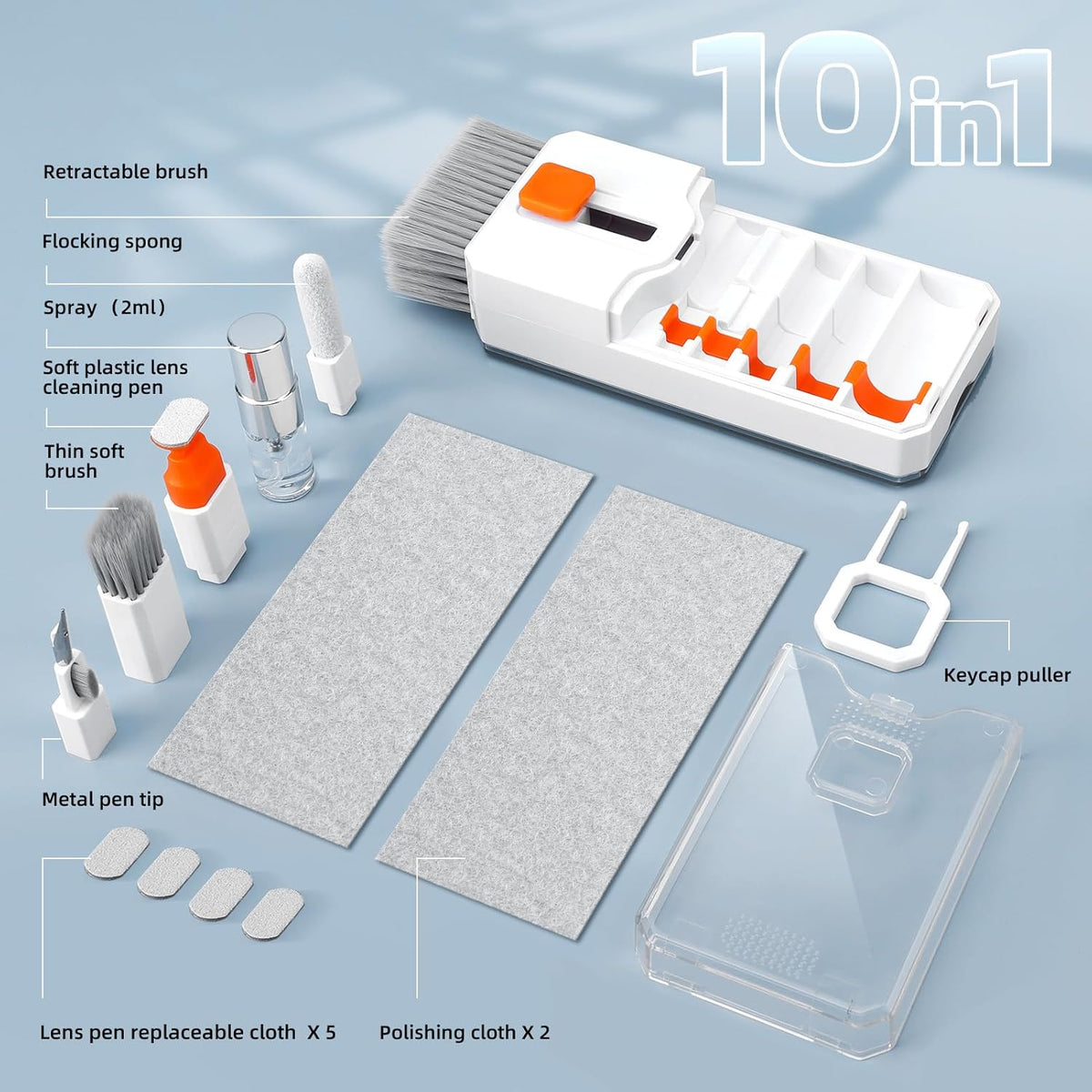 Keyboard Cleaning Kit Laptop Cleaner, 10-in-1 Computer Screen Cleaning Brush Tool, Multi-Function PC Electronic Cleaner Kit Spray for iPad iPhone Pro