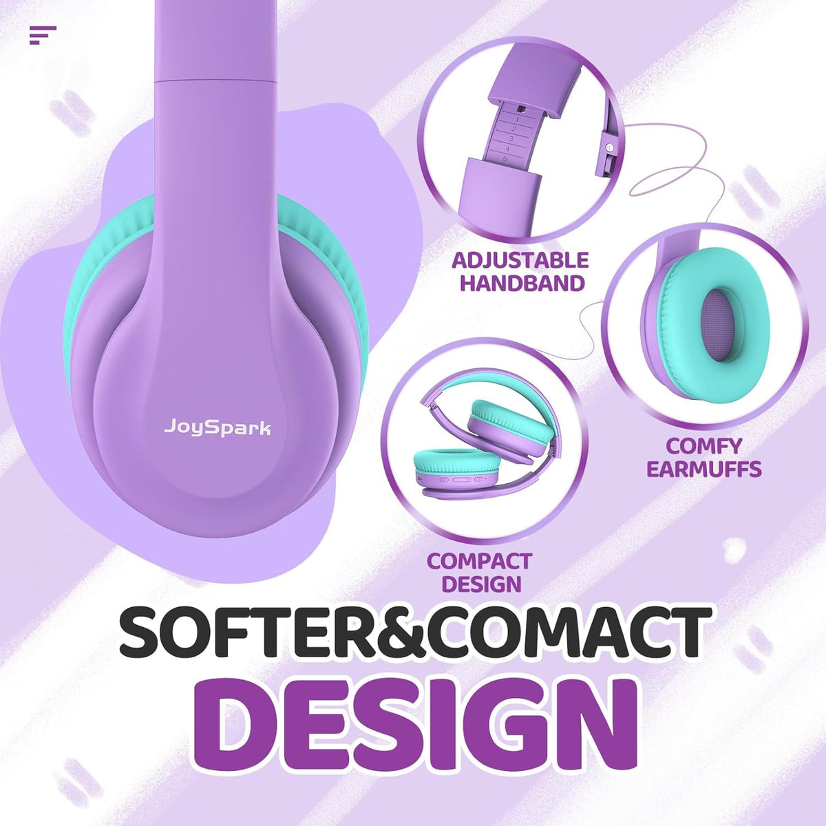 Kids Bluetooth Headphones, Lightweight Wireless Headphones for Kids, 85/94dB Volume Limited, 60 Hours Playtime, Bluetooth 5.3
