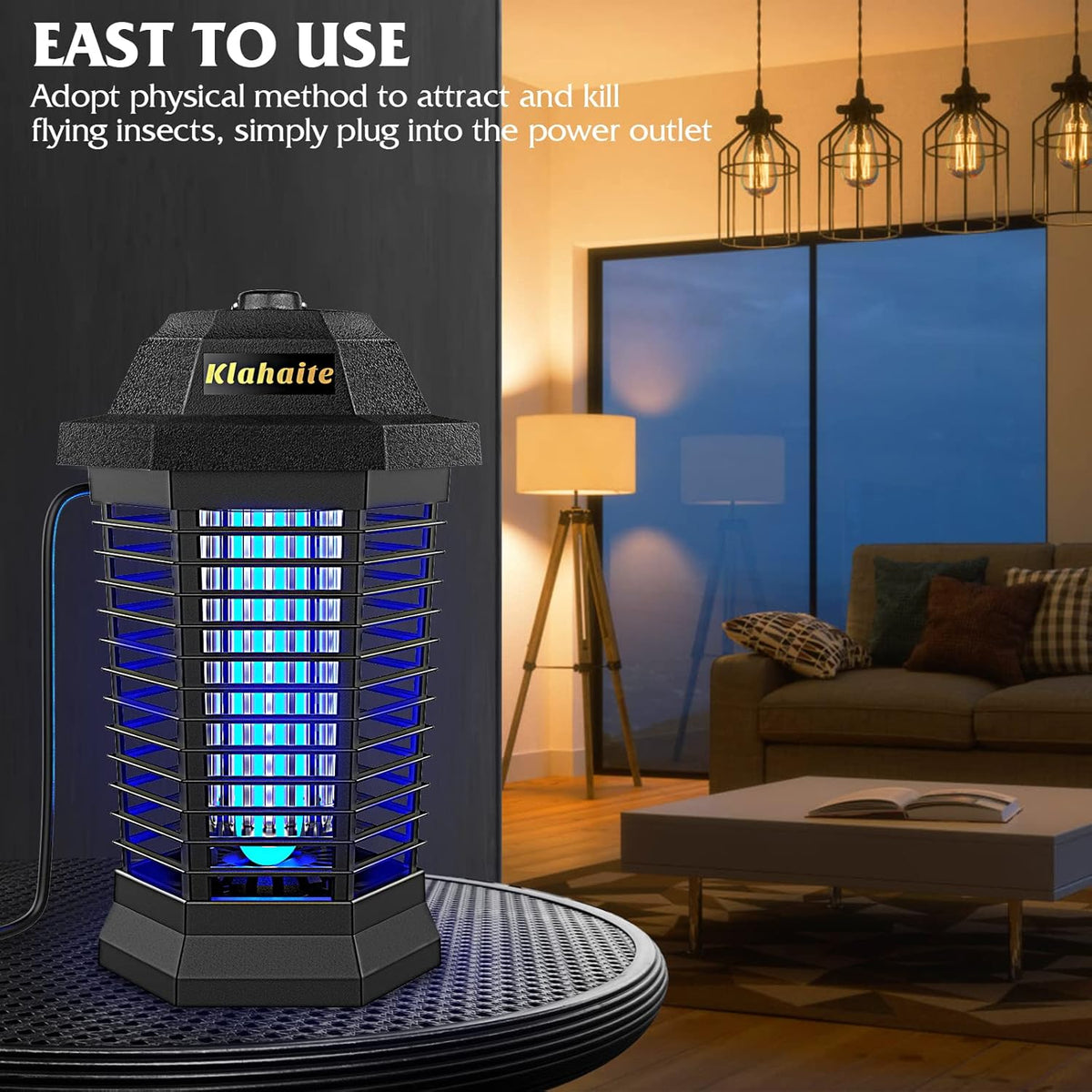 Klahaite Bug Zapper Outdoor, Electric Mosquito Zapper, Fly Zapper Indoor Fly Traps, Mosquito Repellent Outdoor Patio and Backyard Covers 1/2 Acre