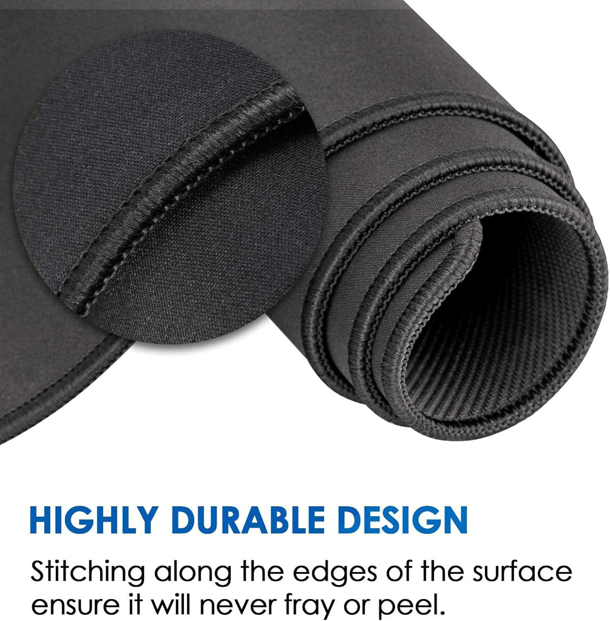 KTRIO Large Gaming Mouse Pad Desk Mat, Superior Micro-Weave Cloth for Precise Mouse Control, Non-Slip Rubber Base, Stitched Edges, Water-Resistant