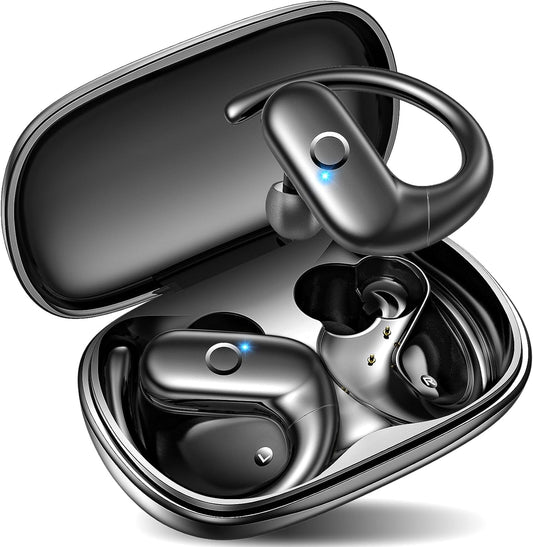 kurdene Wireless Earbuds Bluetooth Headphones Sport, Over Ear Buds with Deep Bass Sound, 60Hrs Playtime Earphones Redesigned Comfort Fit with Earhooks