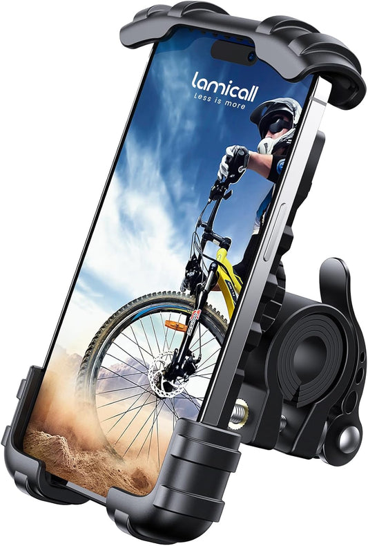 Lamicall Bike Phone Holder, Motorcycle Mount - Motorcycle Phone Holder, Handlebar Cell Phone Clamp, Scooter Phone Clip for iPhone Air 17 Pro Max