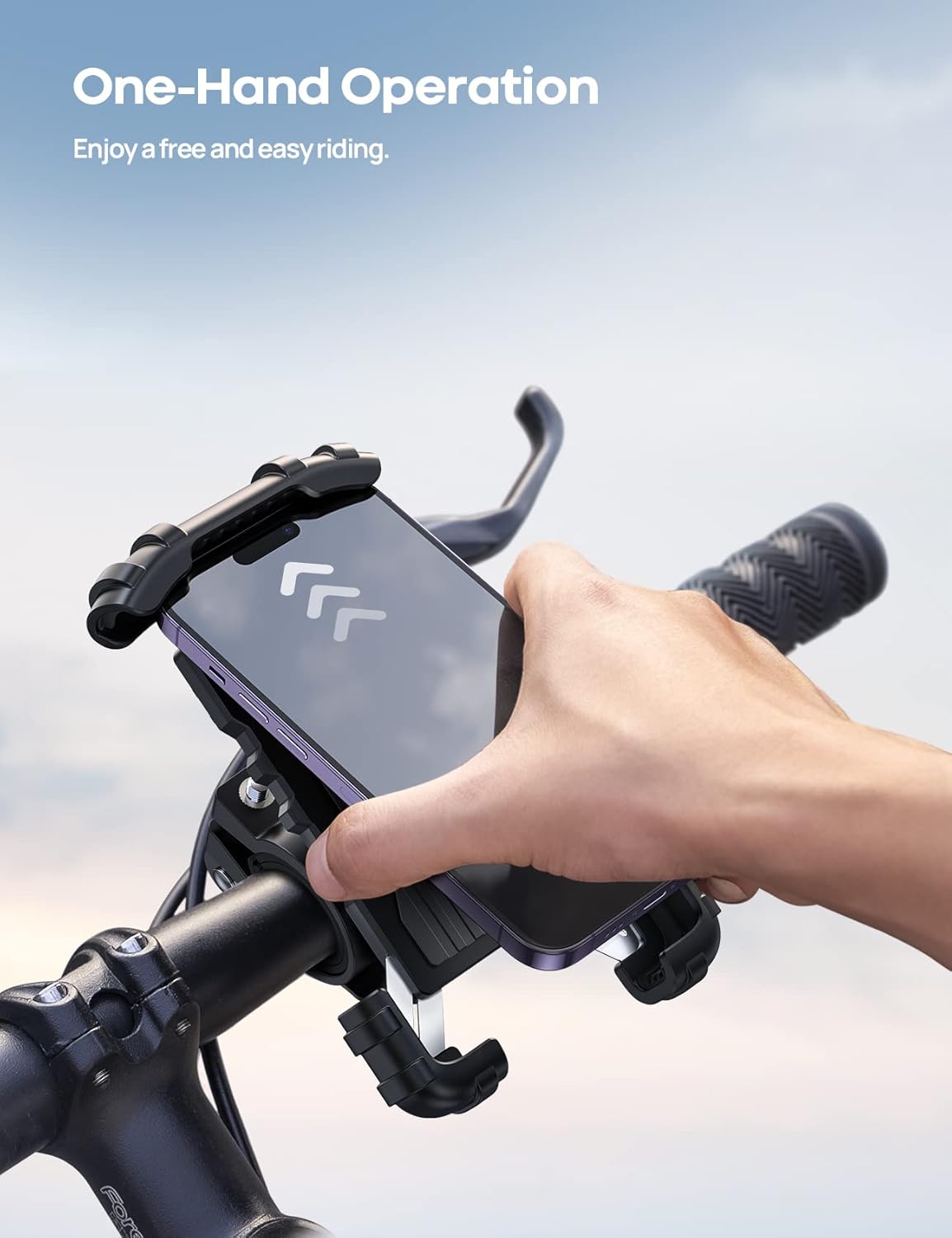 Lamicall Bike Phone Holder, Motorcycle Mount - Motorcycle Phone Holder, Handlebar Cell Phone Clamp, Scooter Phone Clip for iPhone Air 17 Pro Max
