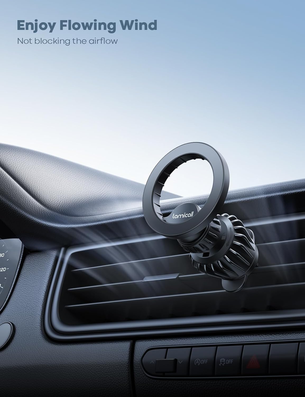 Lamicall for MagSafe Car Mount, 20 Super Magnets, Magnetic Car Phone Mount, Air Vent Phone Holder Car