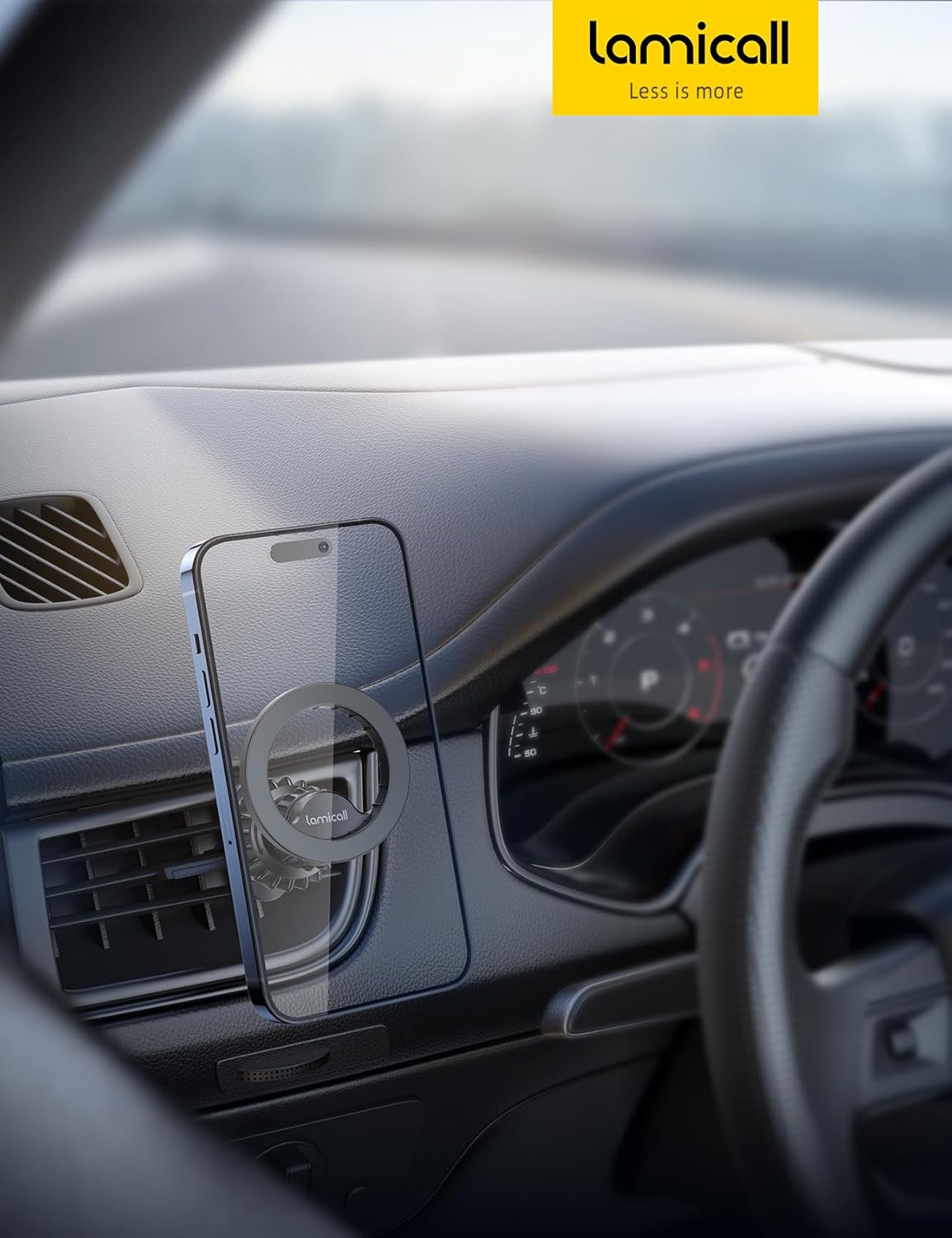 Lamicall for MagSafe Car Mount, 20 Super Magnets, Magnetic Car Phone Mount, Air Vent Phone Holder Car