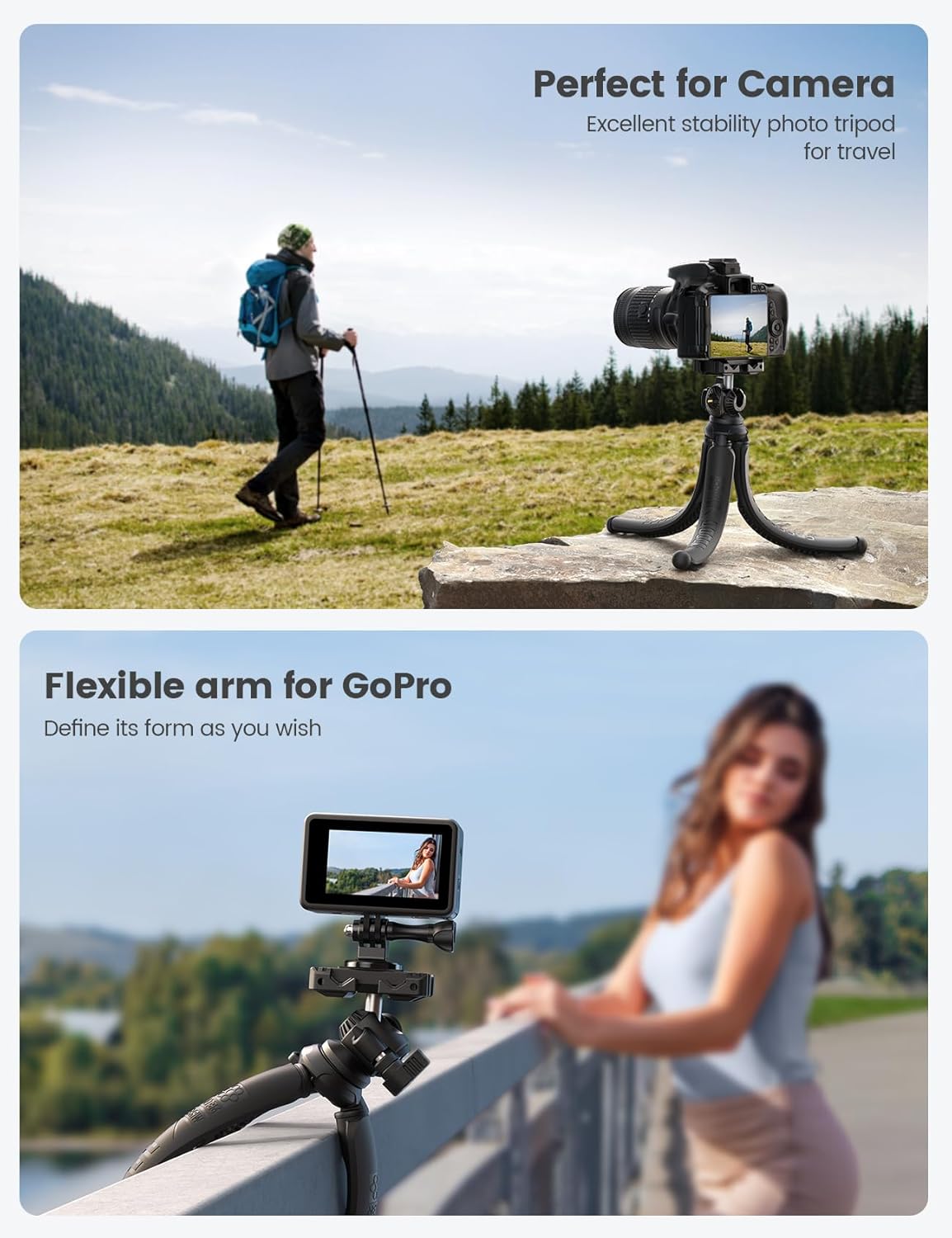 Lamicall Tripod for iPhone - 3 in 1 Flexible Phone Tripod with Wireless Remote - iPhone Tripod Stand for Video Recording Vlogging Selfie