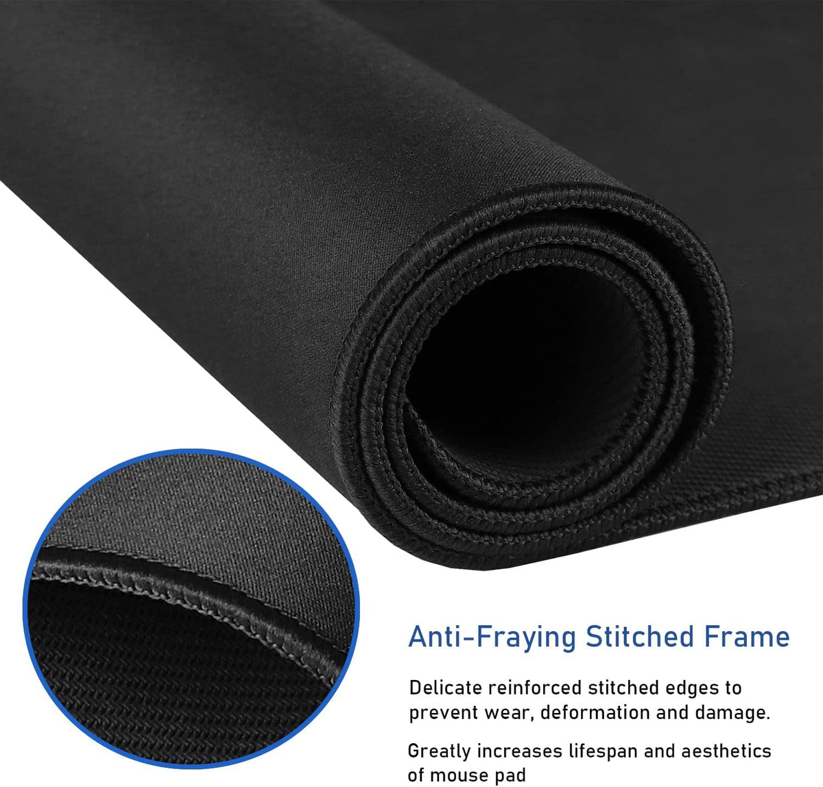 Large Extended Gaming Mouse Pad with Stitched Edges, (31.5X15.7In) Durable Non-Slip Natural Rubber Base, Waterproof Computer Keyboard Pad Mat