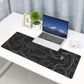 Large Gaming Mouse Pad Black Topographic Contour Mouse Pad Extended XL Long Mousepad Big Desk Mat with Stitched Edges & Nonslip Rubber Base