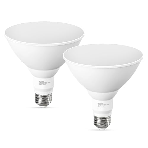 LED Flood Light Bulbs, PAR38 Outdoor Flood Light Bulb 5000K, 13W 100W Equivalent, Daylight White LED Floodlight Dimmable (2 Pack)