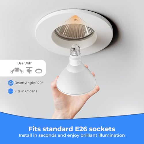 LED Flood Light Bulbs, PAR38 Outdoor Flood Light Bulb 5000K, 13W 100W Equivalent, Daylight White LED Floodlight Dimmable (2 Pack)