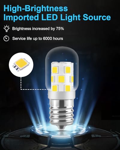LED Microwave Light Bulb Under Hood 40W Equivalent-125V E17 Base for Whirlpool Microwave Light Bulb - 3W 400LM Dimmable Range Hood (2700K Warm White)