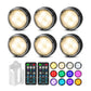 LED Puck Lights with Remote Control, Battery Operated Wireless Closet Light, Under Cabinet Lighting Stick on Tap Push Lights (Black)