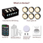 LED Puck Lights with Remote Control, Battery Operated Wireless Closet Light, Under Cabinet Lighting Stick on Tap Push Lights (Black)