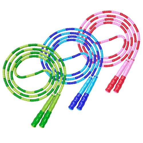 Leeboom Jump Rope, Adjustable Length Tangle-Free Segmented Soft Beaded Skipping Rope for Kids, Men and Women, 9.2 Feet