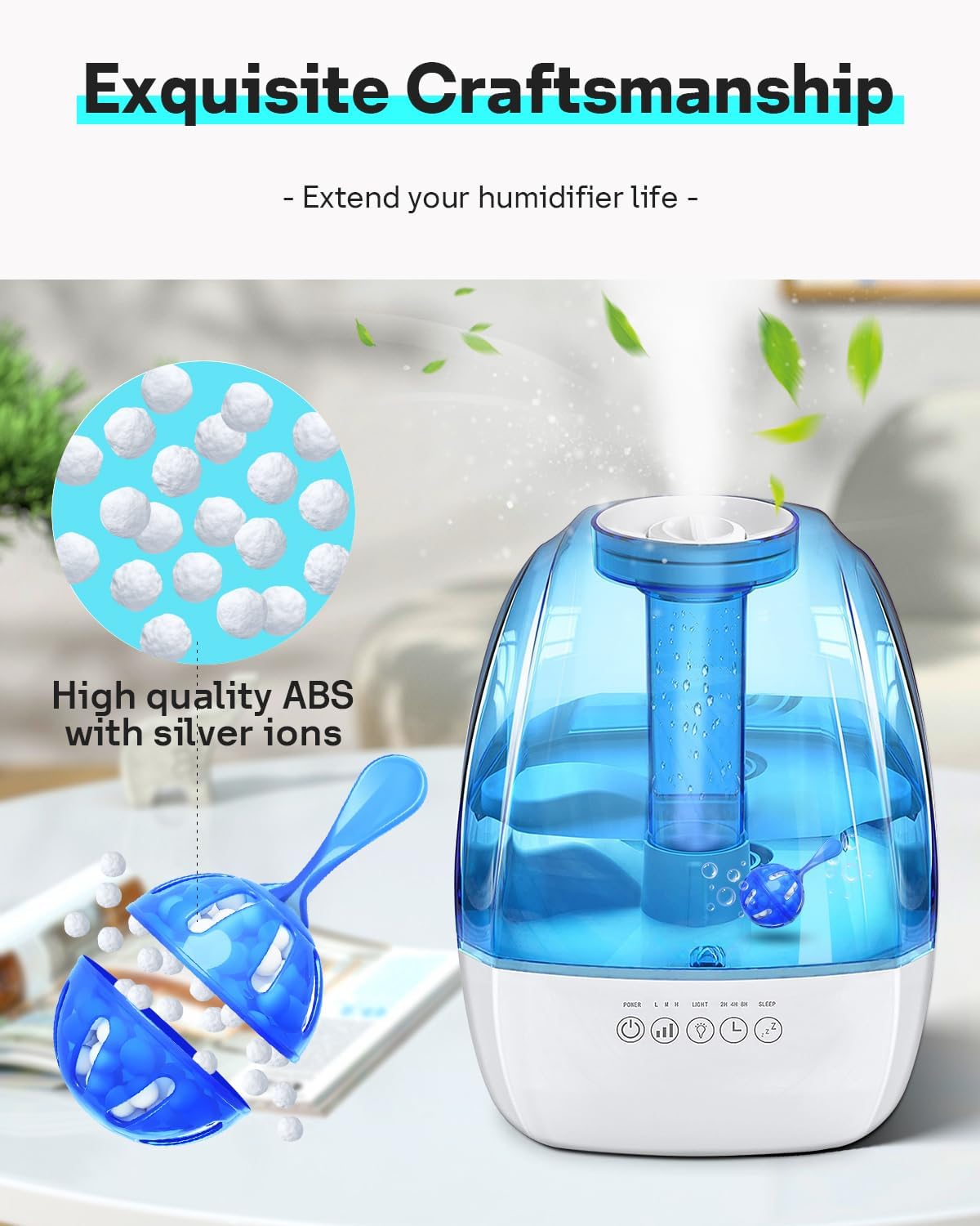 Leemone Humidifier Cleaner 12 Pack, Demineralization Cleaning Ball, Works in All humidifiers and Fish Tanks, Purifies Water