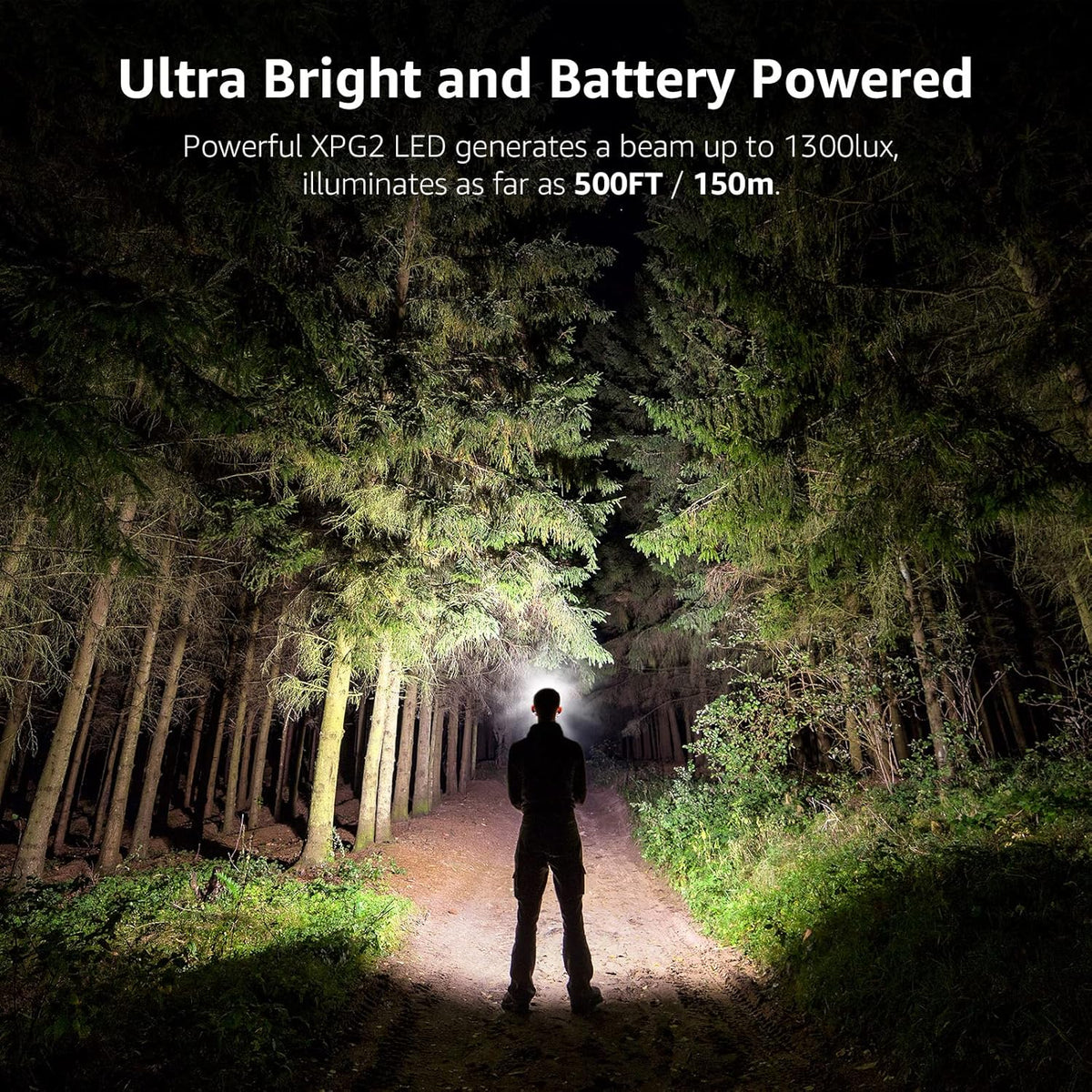 Lepro HeadLamp, 2 Pack Super Bright LED Head lamp with 6 Lighting Modes, Waterproof, Battery Powered LED Lightweight Headlight