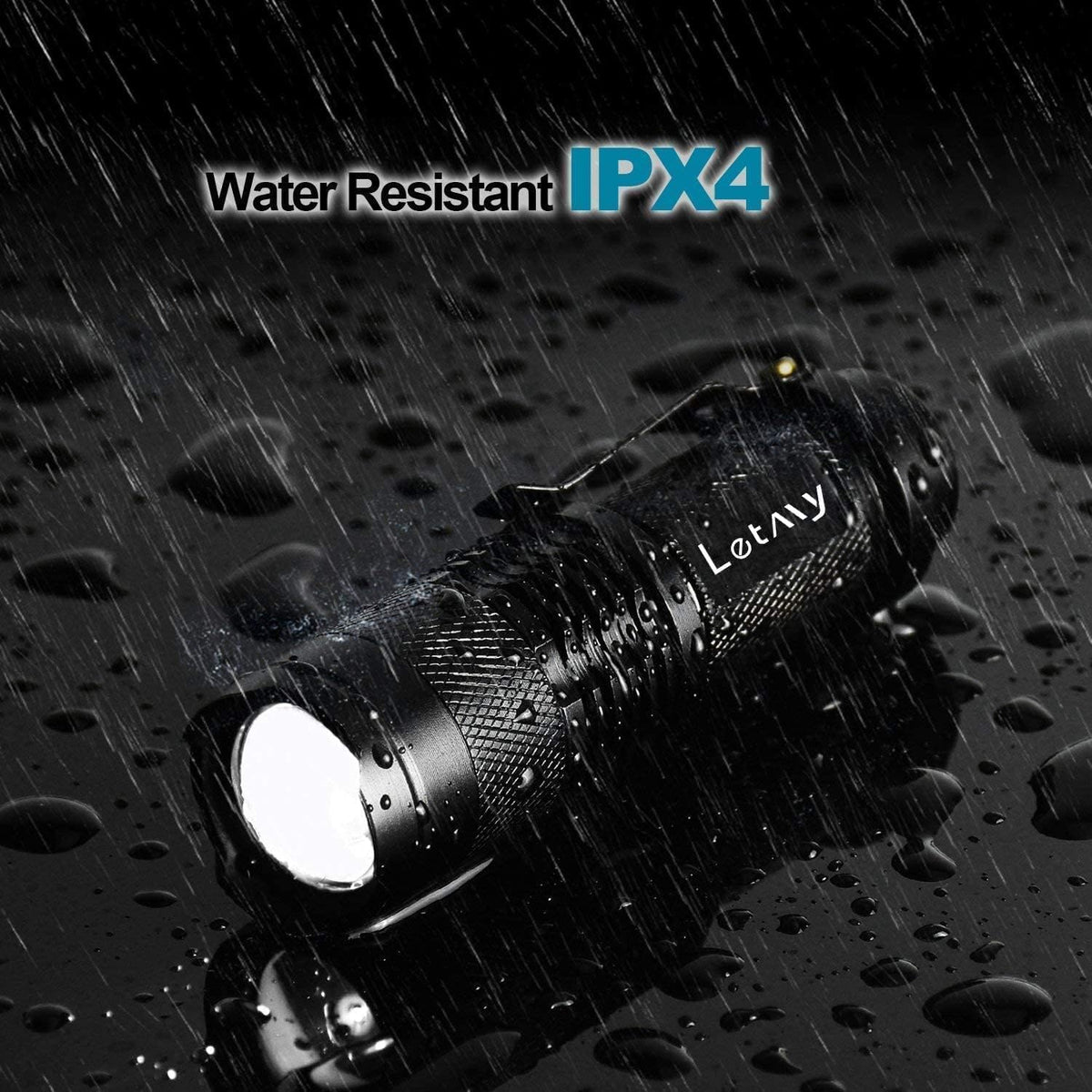 LETMY Tactical Flashlight, Super Bright LED Mini Flashlights with Belt Clip, Zoomable, 3 Modes, Waterproof, Hiking, Camping (2 Pack)
