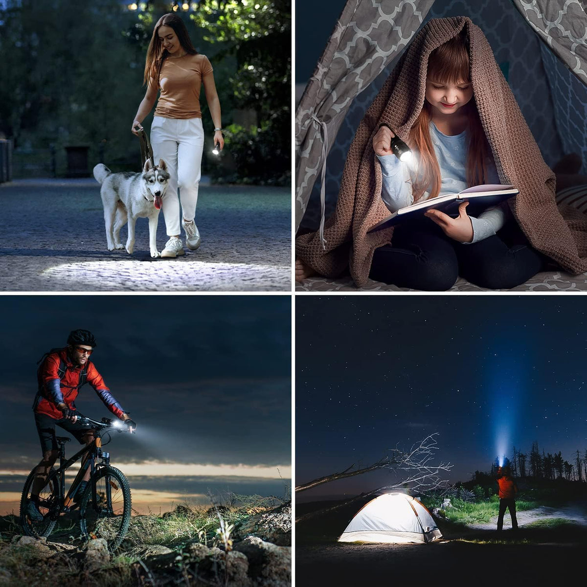 Lighting EVER LED Flashlights High Lumens, Small Flashlight, Waterproof, Adjustable Focus Flash Light for Outdoor, Emergency, Camping (2 Pack)