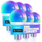 Linkind Matter Smart Light Bulb, WiFi Smart Bulbs, Work with Apple Home, Siri, Alexa, Google, SmartThings, RGBTW Color Changing Bulbs Mood Lighting
