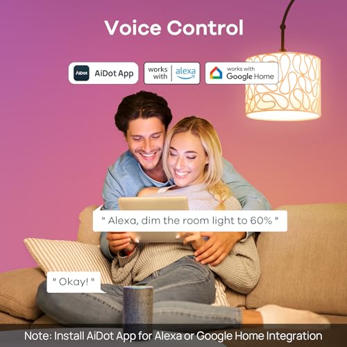 Linkind Smart Light Bulbs, Smart Bulb That Work with Alexa & Google Home, LED Light Bulbs Color Changing, 104 Preset Scene, Music Sync (4Pack)