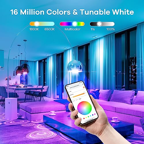 Linkind Smart Light Bulbs, Smart Bulb That Work with Alexa & Google Home, LED Light Bulbs Color Changing, 104 Preset Scene, Music Sync (4Pack)