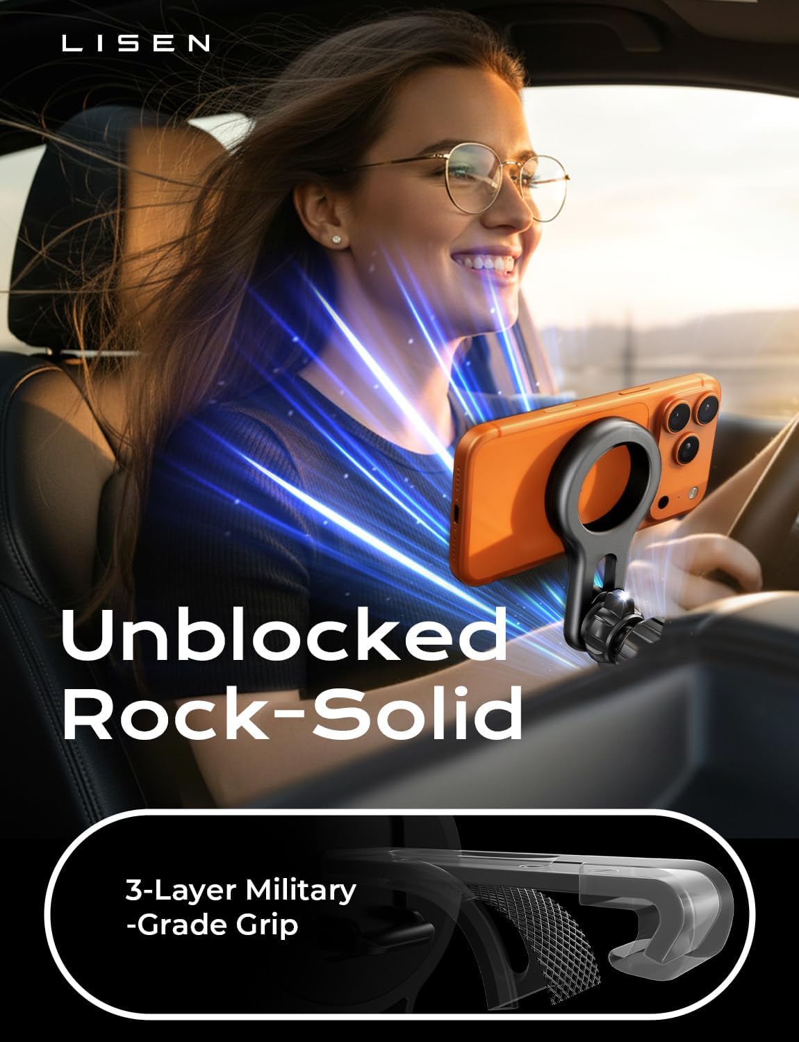 LISEN for MagSafe Car Mount, Magnetic Phone Holders for Car Air Vent Phone Mount, Ultra-Magnetic